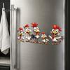 Cartoon Chicken Glass Stickers Rooster Static Sticker, Funny Roosters Window Clings, PVC Removable Outdoor Balcony Decor Decal, Waterproof Sunproof