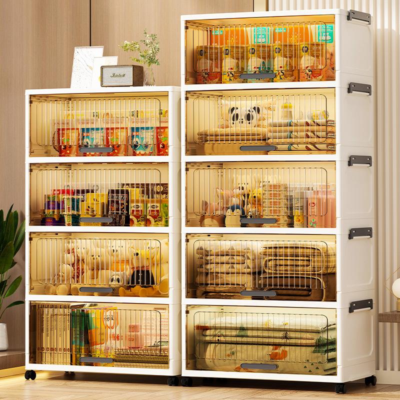 38/52CM Foldable Multi-Layer Storage Box 2/3/4/5/6 Layers Locker Multifunctional Living Room Cabinets Furniture Storage Shelf Folding Box
