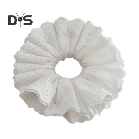 

Женская повязка для волос с четырехслойной кружевной отделкой, большая однотонная повязка для волос во французском стиле, аксессуары для волос белый