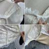 Women's Slim Lace Square Neck Top with Chest Pads - Long Sleeve, Spring/Autumn