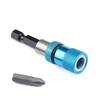 65mm Blue/Red/Silver Adjustable Quick Release Screwdriver Bit Holder Extension Rod 1/4" Carbon Steel.