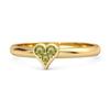 Peridot Heart Cluster Ring - Sterling Silver Gold Vermeil