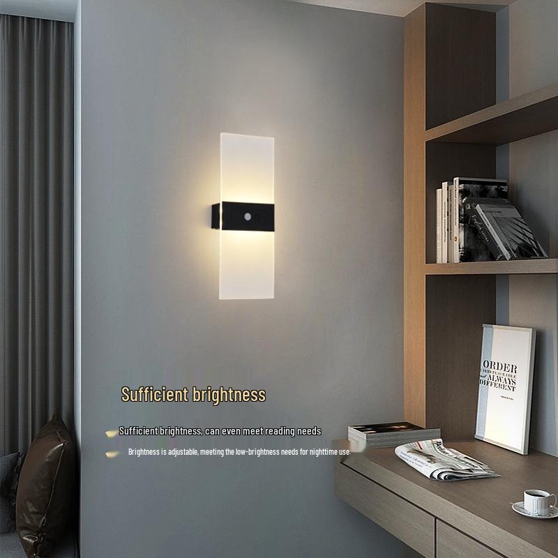 USB Rechargeable LED Wall Lamp with Infinite Dimming and Motion Sensor