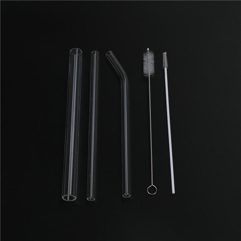 

3 шт. Многоразовые прозрачные стеклянные трубочки для питья воды со щеткой Барные аксессуары