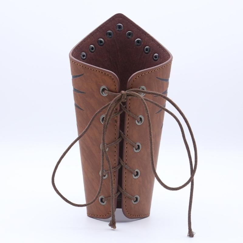 Historical Arm Guard Cosplay Arm Gauntlets Vintage Armband Knight Arm Guard Festival Costume PU Leather Arm Bracers