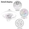 360 ° Rotating Ceiling Fan Light  E27 Intelligent Fan with Remote Control Led Fan Light for Living Room Bedroom Top Light