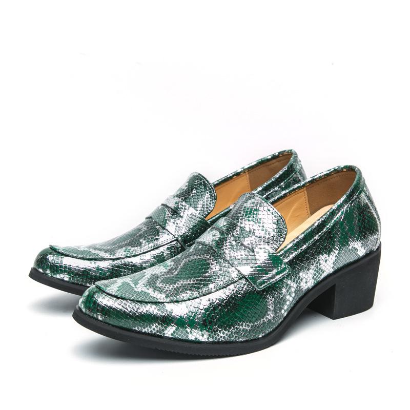 Men's Loafers Large Size New Leather Shoes Fashion Men's High Heels Foot Shoes Trend Business Casual Leather Shoes