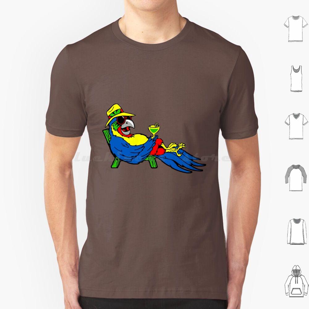T-shirt Parrot Nyelonjor 6xl Coton Cool Jimmy Buffett Plage Parrothead Margaritaville Buffett Perroquet Surf Pirate
