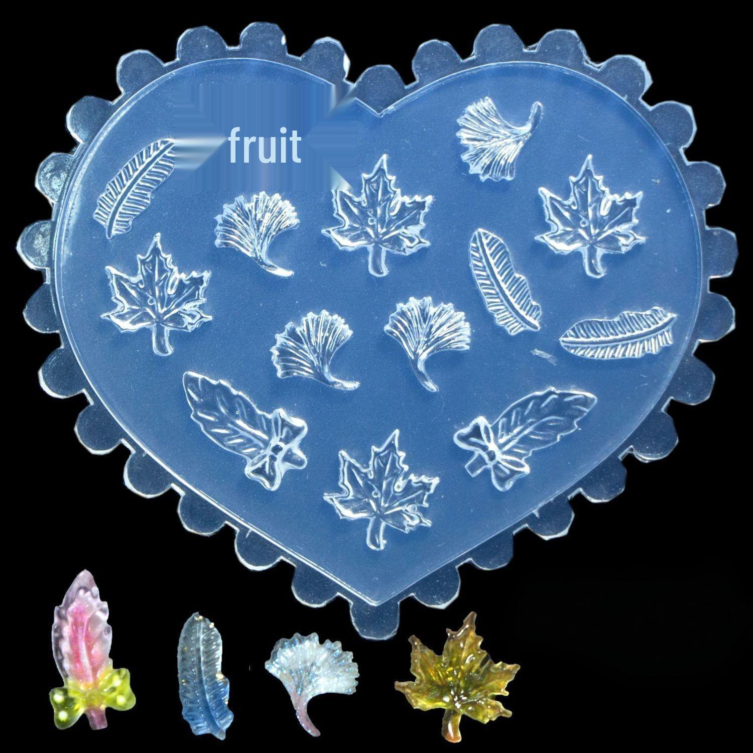 Мини-форма  Кленовый лист и перо  для DIY-маникюра, геля, смолы и глины - Термостойкая