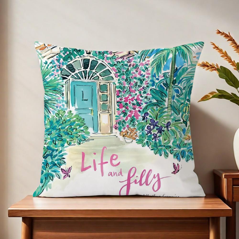 LLilly Lurxury PPulitzer Cushion Cover For Pillow Printing Sofa Decoration Home Car Room Coffee Shop Office Nordic Simplicity