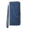 DIERFENG DF-03 For iPhone 17 Pro Case Lines Imprint Wallet Leather Phone Cover with Wrist Strap