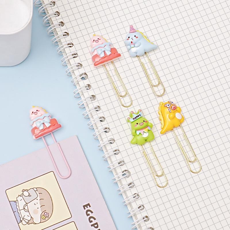 Creative Animal-Shaped Colorful Metal Paper Clip Bookmarks for Students and Office Use