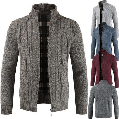 New Men's Thickened Knitwear Stand Neck Thickened Sweater Cardigan Men's Coat Men's Popular Style