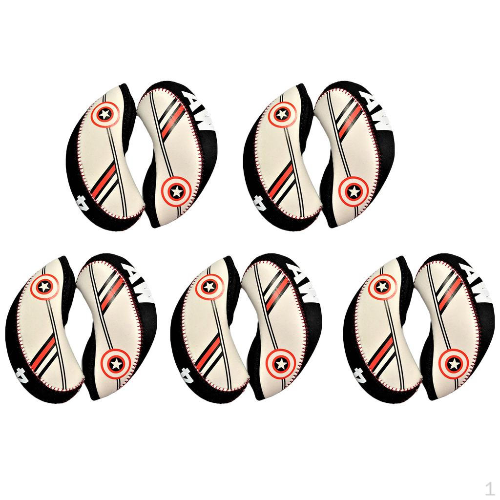 

10pcs Golf Covers Set Irons Headcover Sleeve Bag Boots