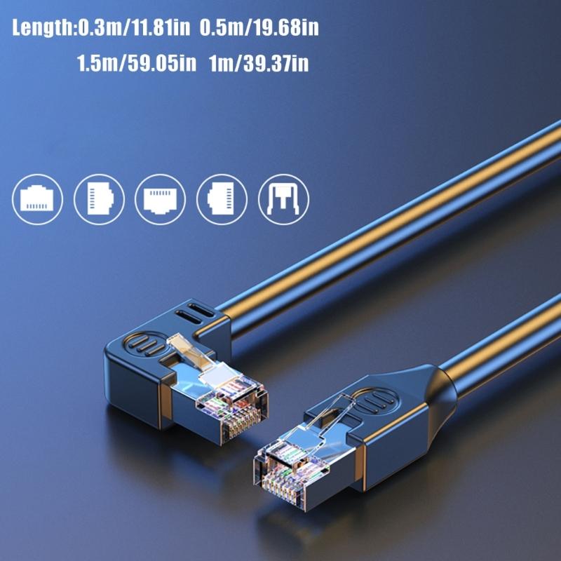 Cat5e Networking Cord with Angled RJ45 Connectors Flexible Cat5e Ethernet Networking Cable for Tight Space Electronics