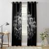 Black And White Chandelier Curtains for Bedroom Kids Room Living Room Window Curtain Luxury Curtains for Kitchen