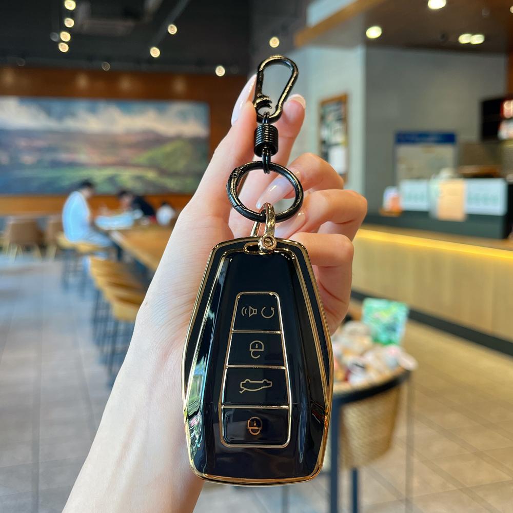 Car Key Case Fob Cover For Geely Coolray Keychain Remote Protection Cover Bag Shell With Housing Keychain Car Accessories