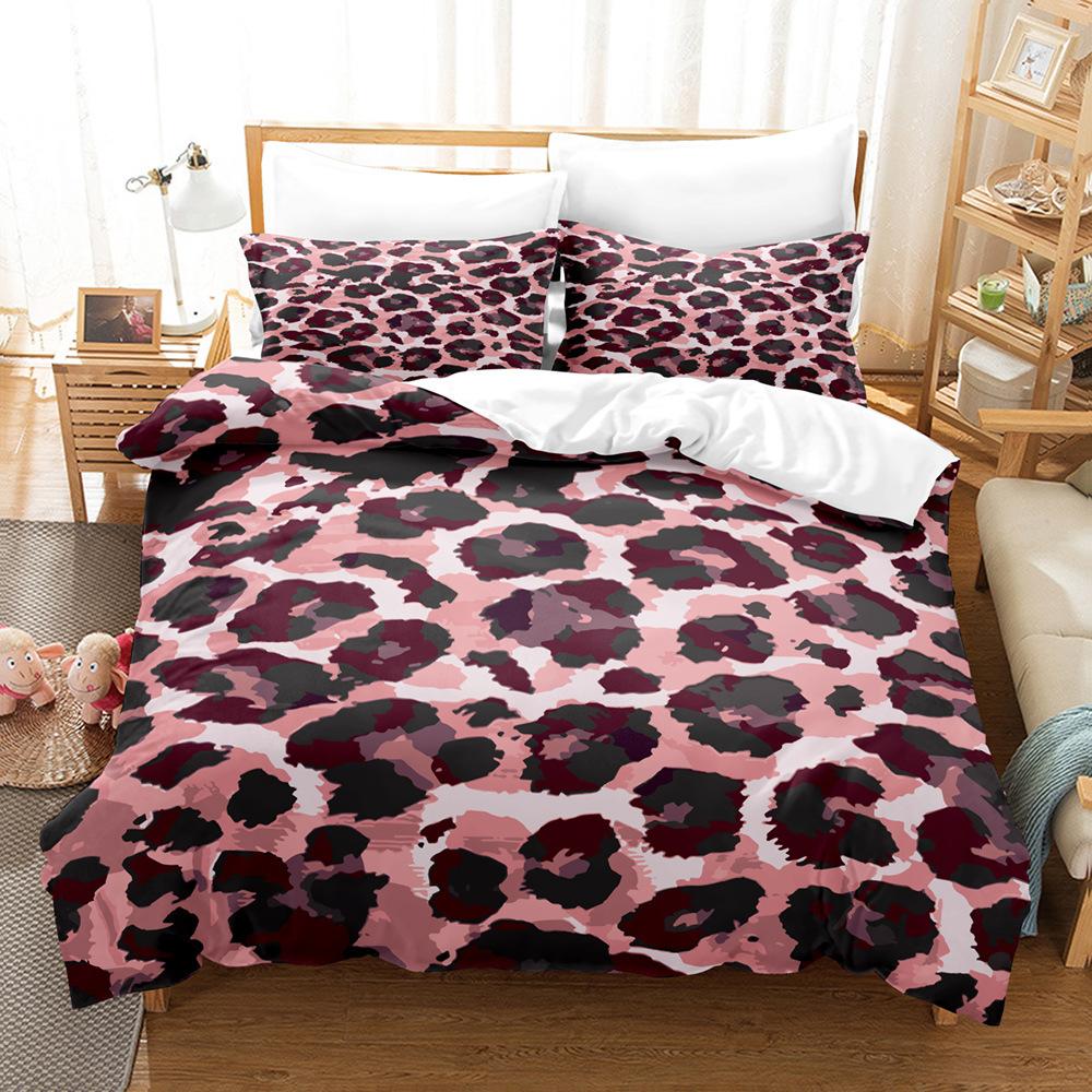 3D Digital Printing Leopard Print Series Three-Piece Set To Print Bedding Kit