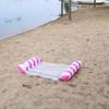 Outdoor Inflatable Striped Floating Pool Lounger - Single Person Foldable Hammock