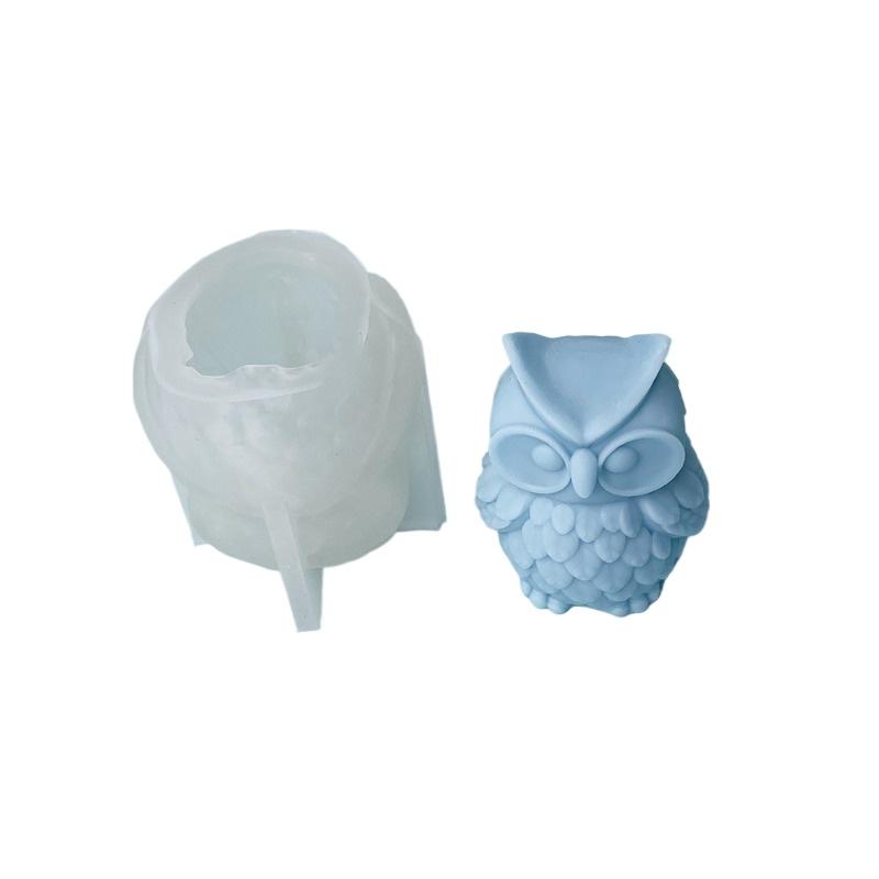 1pcs Owl Silicone Candle Molds 3D Animal Soap Plaster Resin Crafts Casting Mold DIY Handmade Owl Chocolate Ice Cake Baking Tools