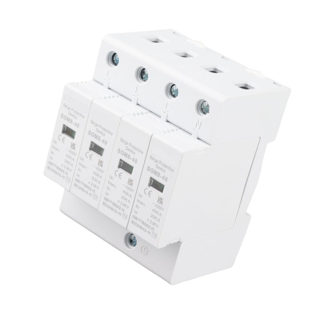 4P 40kA or, DIN Rail Arrester for Thunder, proof , Copper, Easy Installation, AC 420V 40 KA , Brand New