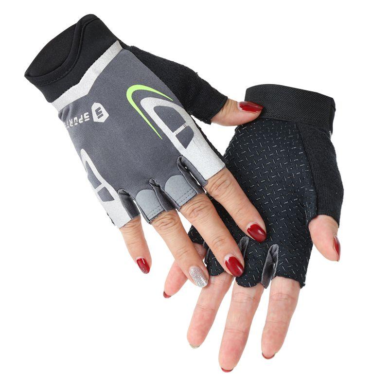 

Fitness Gloves Half Finger Men and Women Riding Sports Summer Thin Equipment Training Horizontal Bar Pull-up Anti-Cocoon Bicycle 1809 plain gray XL
