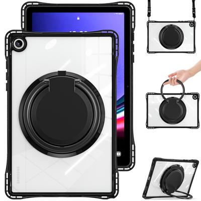 For Samsung Galaxy Tab A9+ SM-X210/X216/X218 Case with Shoulder Strap Kickstand PC+TPU+Acrylic Tablet Cover