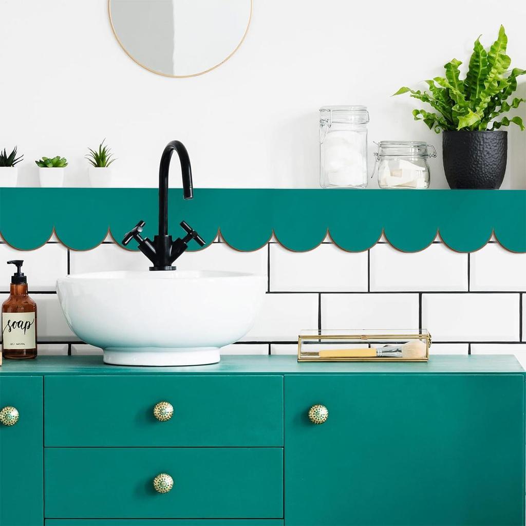 24 Pcs Scalloped Decorative Wooden Strips Unpainted Scalloped Edge Wooden Trim Molding For Cabinet Wall Building Decoration