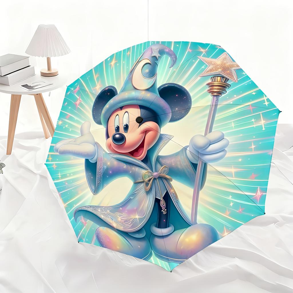 A Disney-Authorized Mickey Mouse Magical Automatic Umbrella, Suitable for All Occasions As a Dual-Purpose Umbrella for Sun And