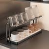 Tassenständer mit doppellagiger Abtropfschale für Küchenarbeitsplatten: Bewahrt Brillen, Tee-, Kaffee- und Wasserbecher auf.