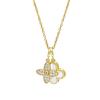 Luxurious Zirconia Inlaid Four-Leaf Clover Women's Necklace - Versatile Fashion Clavicle Chain