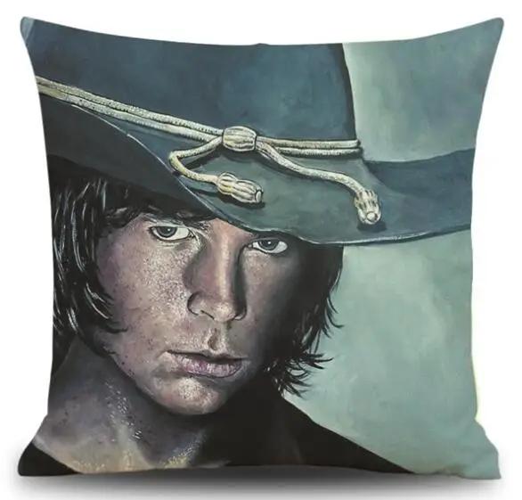 Cushion Cover Linen Walking Dead Printed Throw Pillows Cover Car Sofa Decorative Pillowcase Decorativos Cojines Coussin 45x45cm