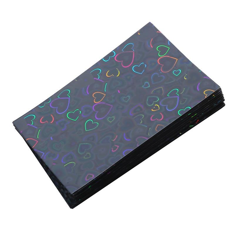 50Pcs Kpop Card Sleeves Card Holder Heart Bling Photocard Holder Photo Card Films Cards Protector Photo Cards Protective
