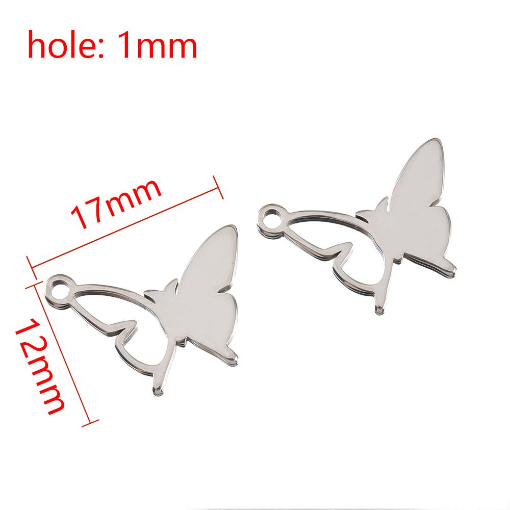 20pcs Stainless Steel Pendants Hollow Butterfly Necklace Charm Earrings Bracelet Butterflies Component DIY Women Jewelry Making