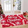 Festive Candy Cane Motif Washable Floor Mat Decorative Door Rug Perfect For Indoor Outdoor Entryway Welcome Accent