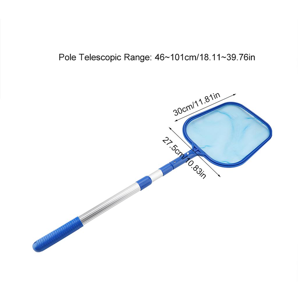 Swimming Pool Leaf Skimmer Mesh Net with Telescopic Pole Pond Tub Cleaning Tool (3*35cm)