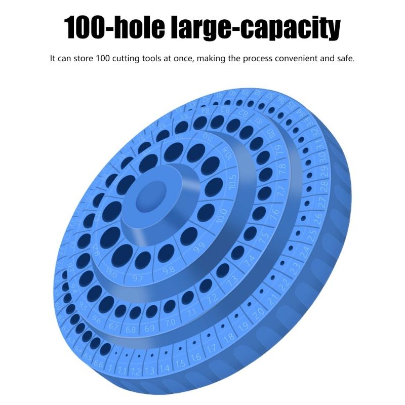 Rotating Drill Bit Storage System Multiple Compartment Plastic Organizer With Antislip Bottom For Toolshop