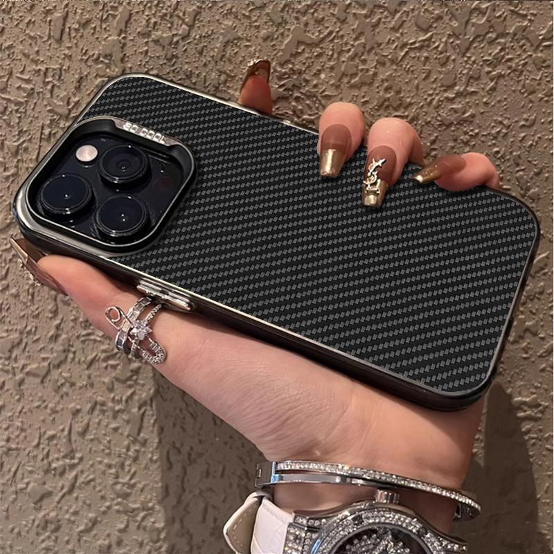 Fortschrittliche Carbonfaser-Muster Handyhülle Für iPhone 16 15 14 13 12 11 Pro Max X XR XSMAX 8 7 Plus Candy Matt Stoßfeste Hülle