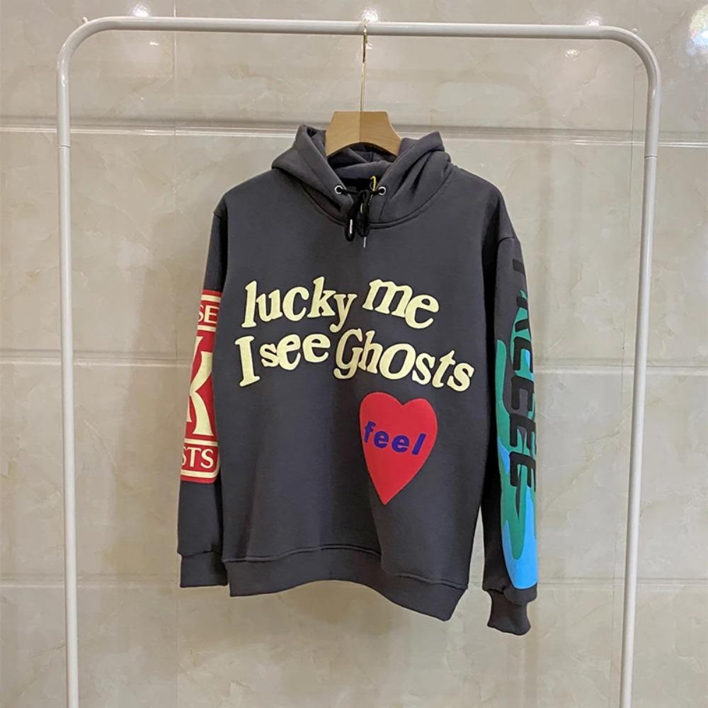 Graffiti Letter Foam Fleece Baggy Sweatshirts Męskie Oversize High Street Casual Hooded Hoodie Unisex Pullover Loose Hoody