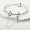 S925 Silver Pet Bone Safety Leash Bracelet DIY Jewelry for Dog Lovers Cute Accessories