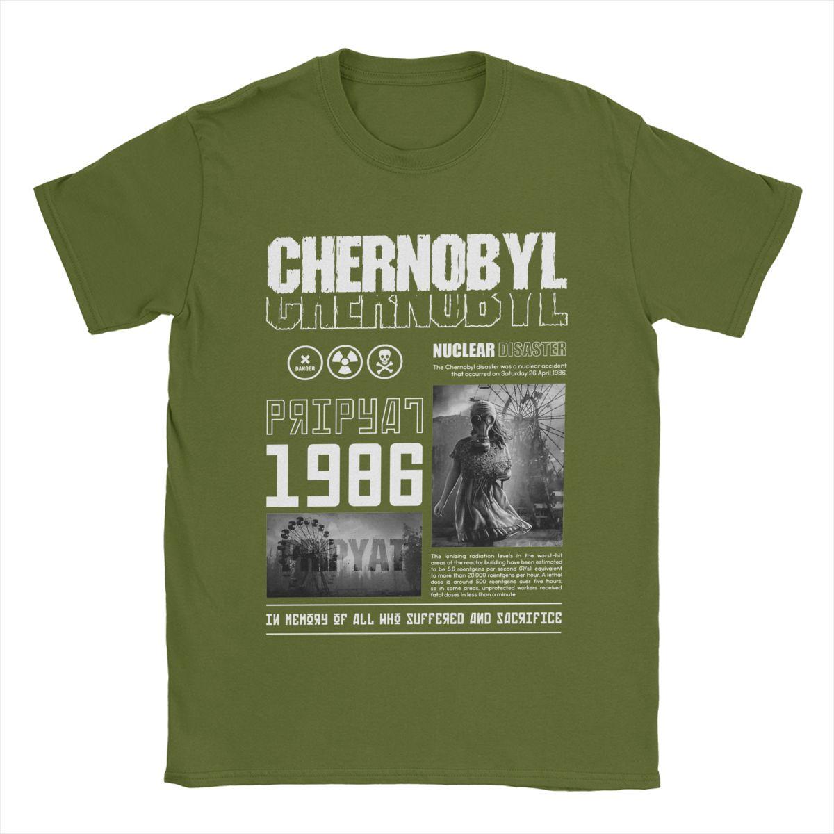 

Chernobyl T Shirt Men s Cotton Funny T-Shirt O Neck Tees Short Sleeve Clothing Plus Size 4XL