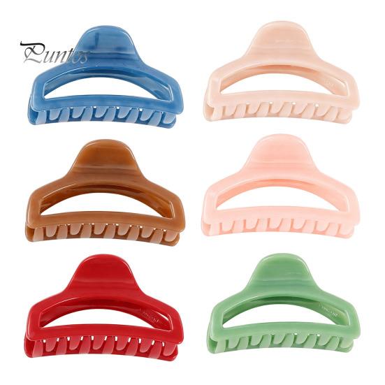 Non-slip Hair Clip Back Head Claw, Hollow Design Shark with Anti-slip Thick Claw Teeth, Lightweight Acrylic Shower for Long Macaron Color