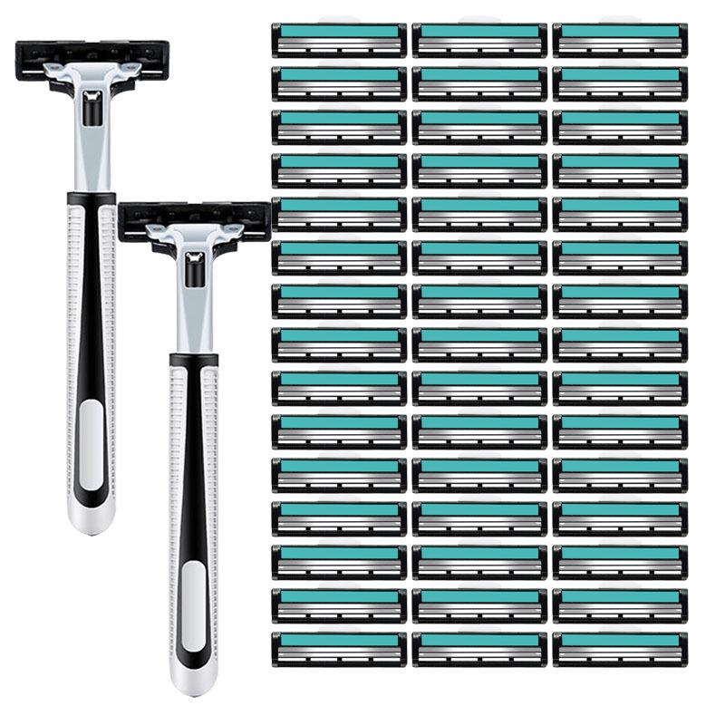 Men's Universal Double-Layer Razor Head: 2-Layer Blade for Beard & Face Shaving