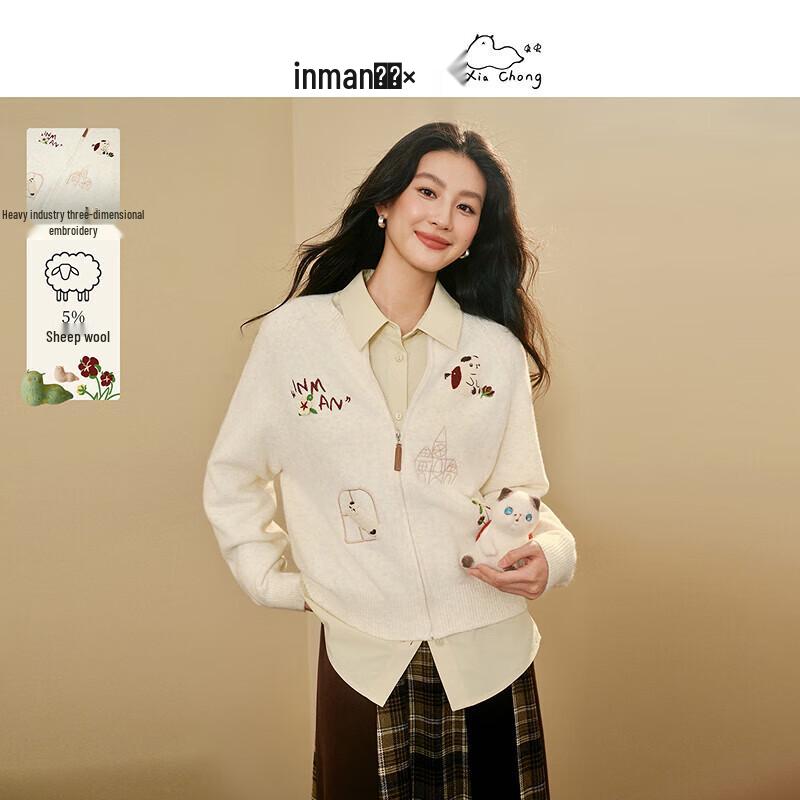 

Inman Women s Fun Embroidered Zip Knit Cardigan XL