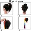 Synthetic Long Wig Colored Braided Ponytail Hair Extension Elastic Rubber Band Braiding Ponytail Hair Extensions For Girls