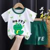 2PCS Breathable Outfit For Girls New Boys Summer Clothing Set Full Bear Print Short Sleeve T-shirts and Shorts