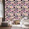 Pink glitter leather wallpaper powder pink, black and white 50x1000
