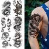 1 Sheet Realistic Fake Dragon Temporary Tattoos For Women Men Adults Arm Sleeve Waterproof Body Art Tattoo Sticker Disposable