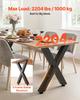 Table Legs, 750 X 600 Mm (H X W) Steel Furniture Legs, Modular Design, Easy Assembly, 1000 Kg Max Load Heavy Duty, for Home Office Desk, Coffee Dinner