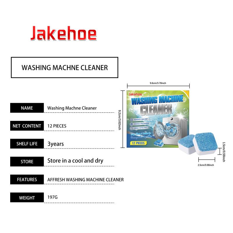 Bioactive Washing Machine Cleaner Tablets Deep Drum Cleaning Removes Limescale Odor Mold for Laundry Room Appliance Care